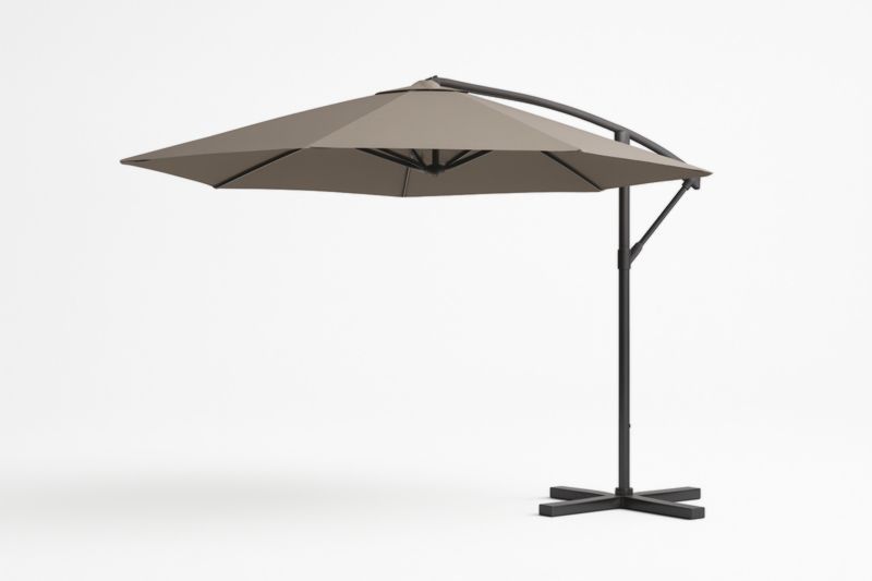 Ombrellone a Braccio Laterale in Tessuto Marrone