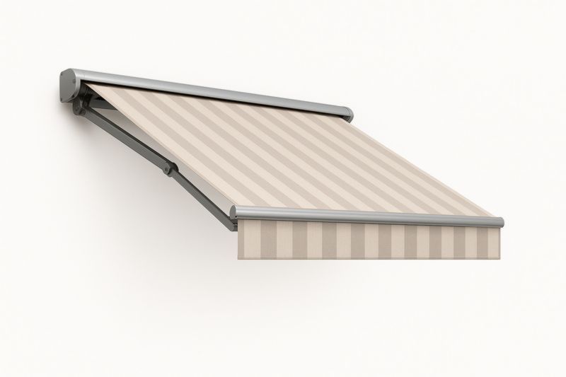 Tenda da Sole Retrattile in Tessuto a Righe Beige 300cm x 250cm