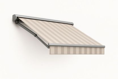 Tenda da Sole Retrattile in Tessuto a Righe Beige 300cm x 250cm