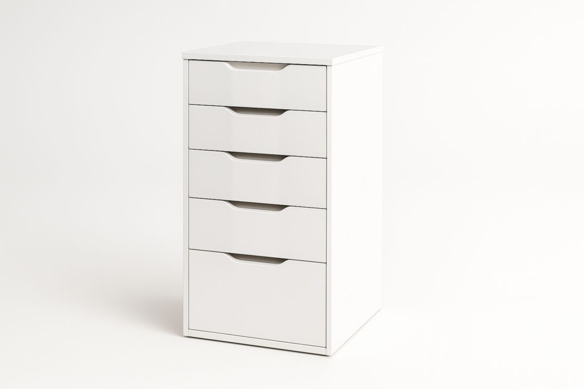 Cassettiera a 5 cassetti in MDF Bianco 60x40x80 cm