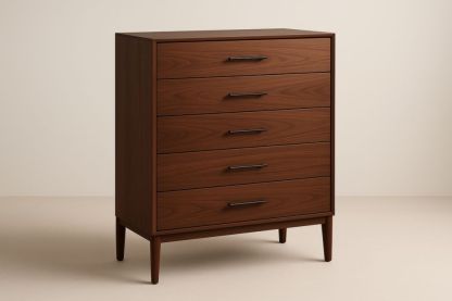 Cassettiera in Legno Noce 5 Cassetti 60x40x90 cm