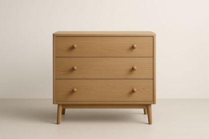 Cassettiera in Legno MDF 3 Cassetti Naturale