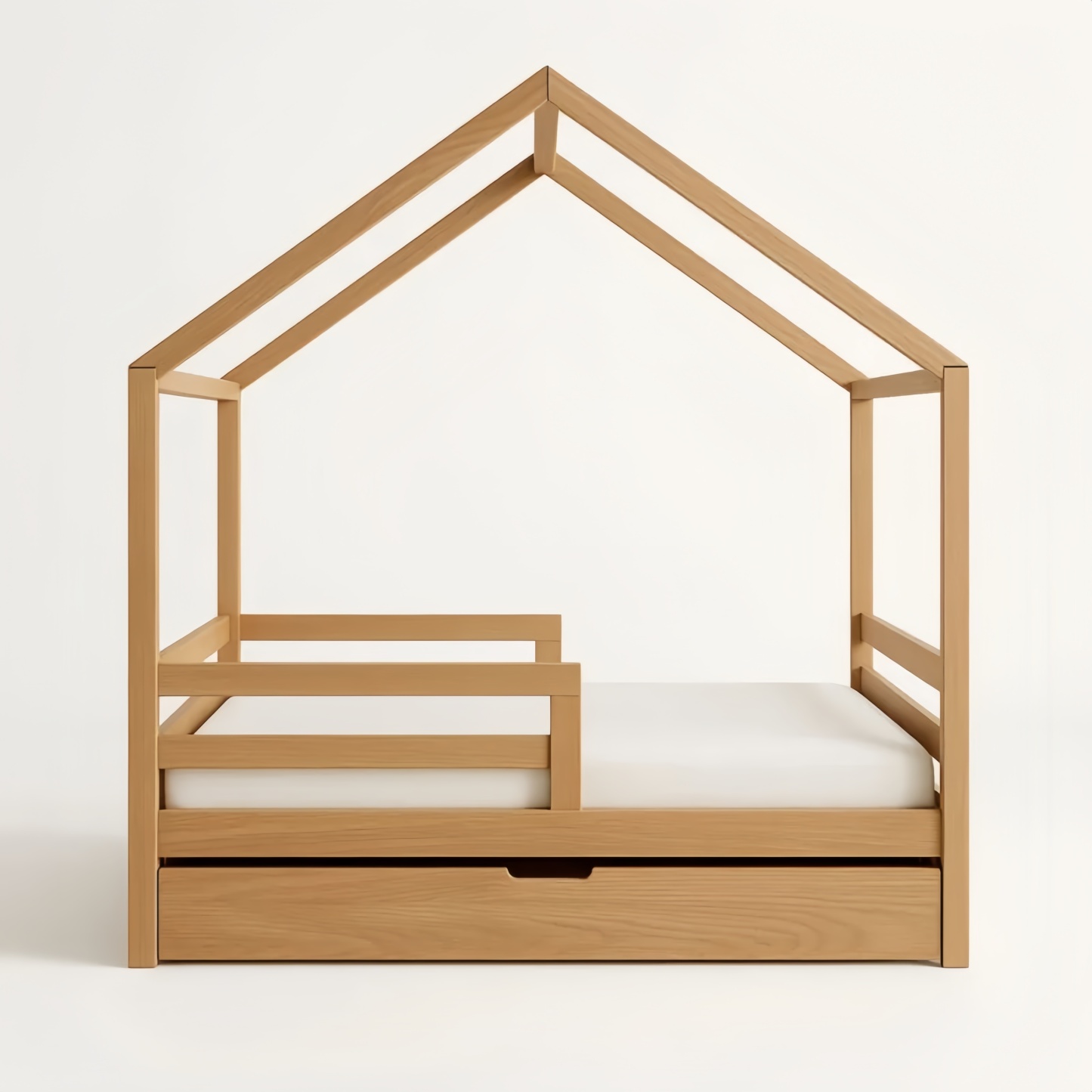 Lit Enfant en Bois de Chêne avec Tiroir de Rangement