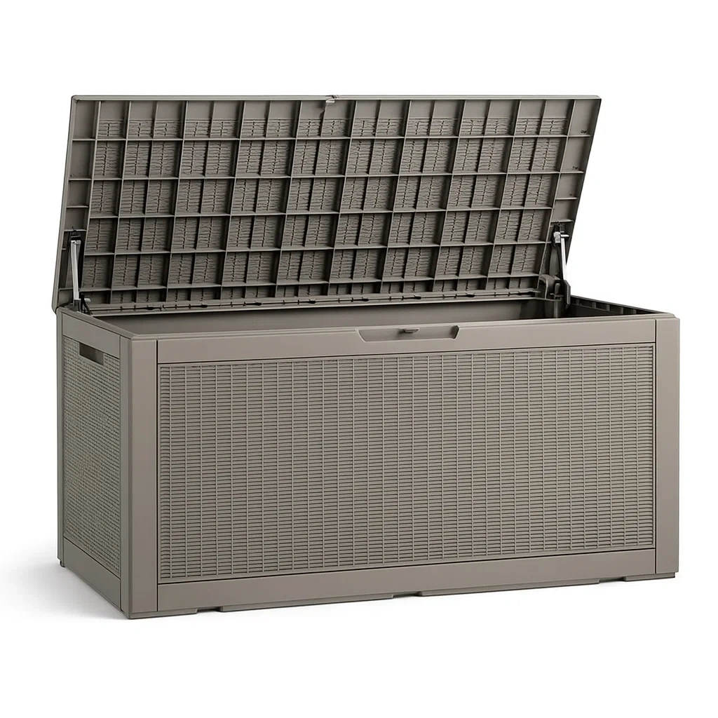 Aufbewahrungsbox Kunststoff 132 cm x 60 cm x 56 cm Grau-Furnamix