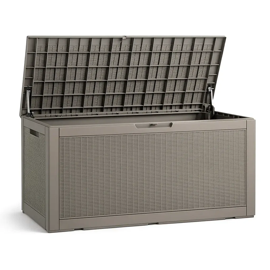 Aufbewahrungsbox Kunststoff 132 cm x 60 cm x 56 cm Grau-Furnamix