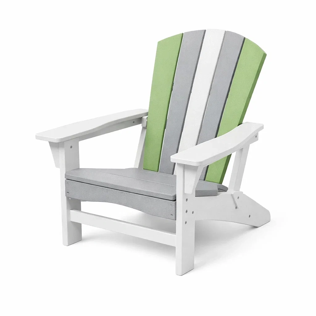 Adirondack-Stuhl aus recyceltem Kunststoff Weiß/Grau/Grün-Furnamix
