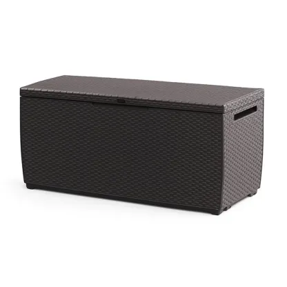 Aufbewahrungsbox Polypropylen Rattanoptik 120x50x60cm Braun-Furnamix