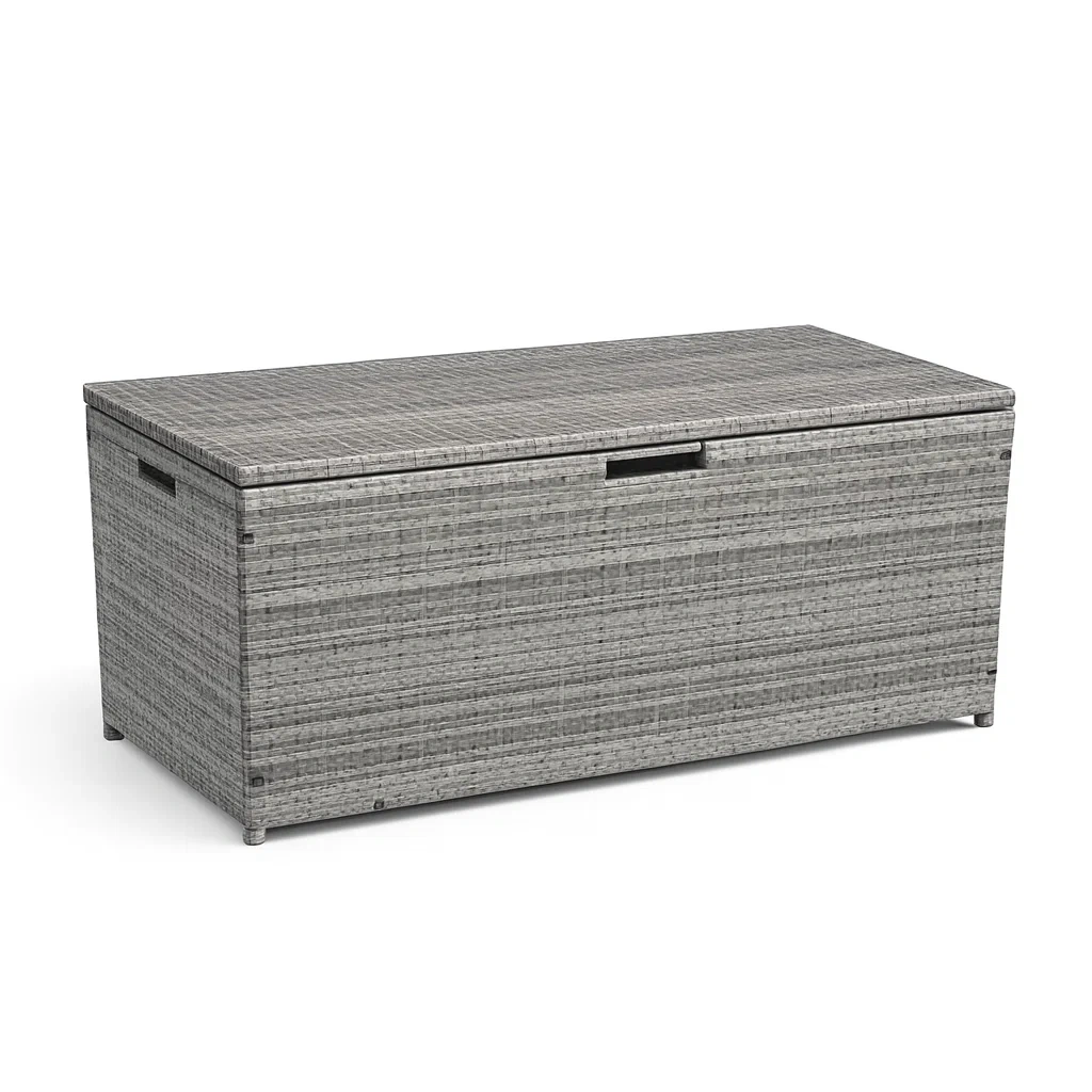 Aufbewahrungsbox Garten Polyrattan Grau 120x50x60cm-Furnamix