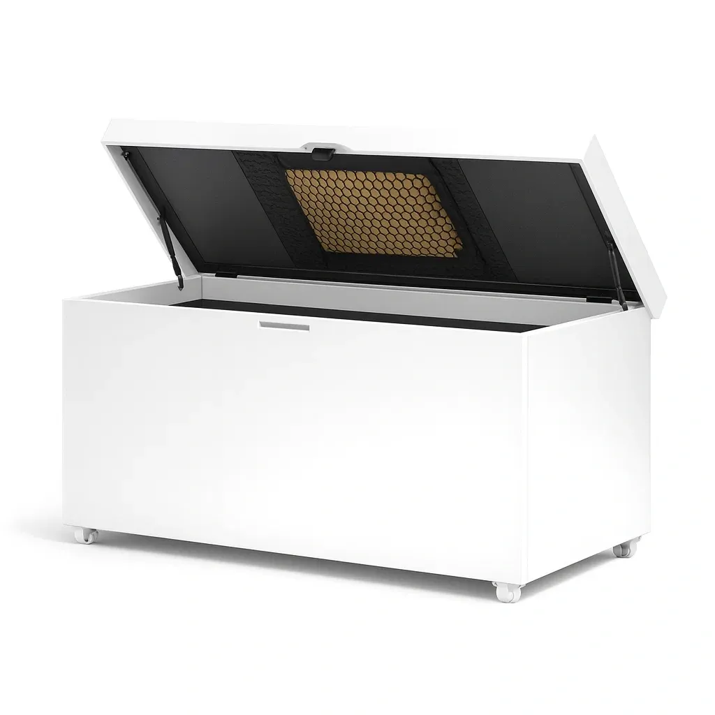 Aufbewahrungsbox Metall mit Rollen Weiß-Furnamix