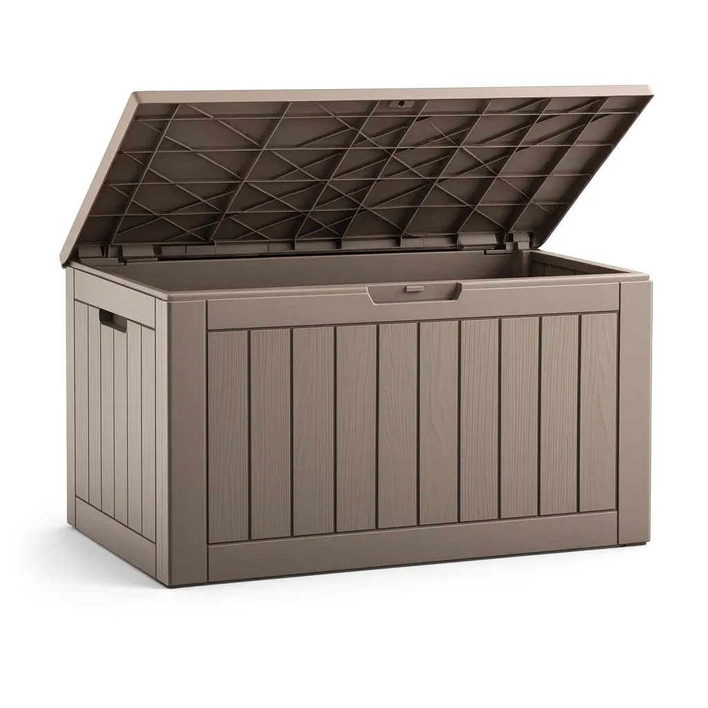 Aufbewahrungsbox Kunststoff 116cm x 45cm x 57cm Braun-Furnamix