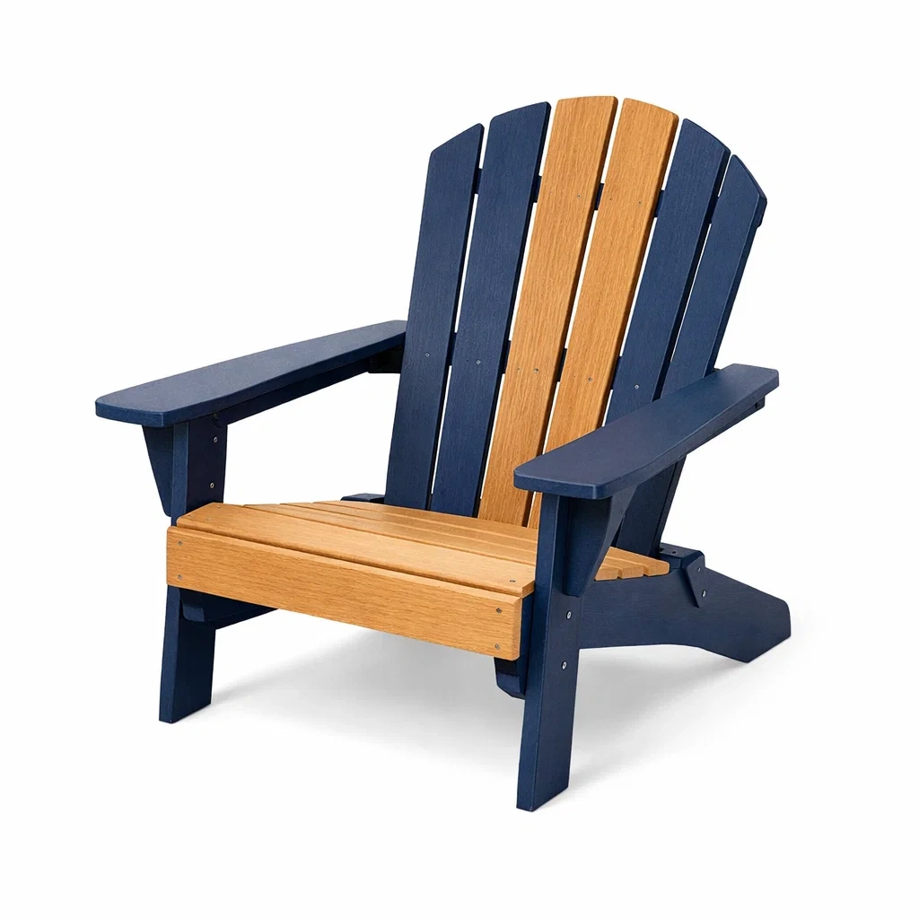 Adirondack-Stuhl Holzoptik Blau Braun-Furnamix