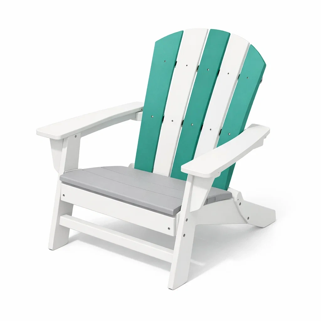 Adirondack-Stuhl Kunststoff Weiß/Türkis-Furnamix
