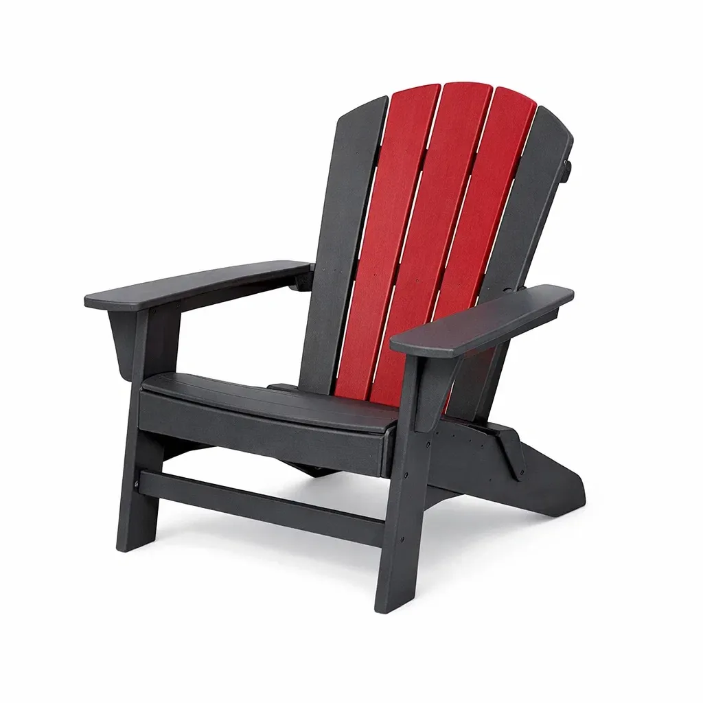 Adirondack-Stuhl Kunststoff Schwarz/Rot-Furnamix