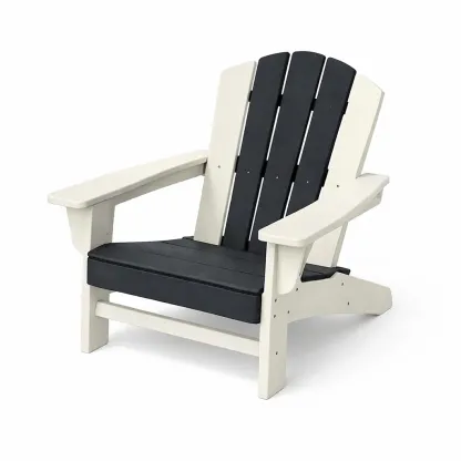Adirondack-Stuhl Polyethylen Schwarz/Weiß-Furnamix