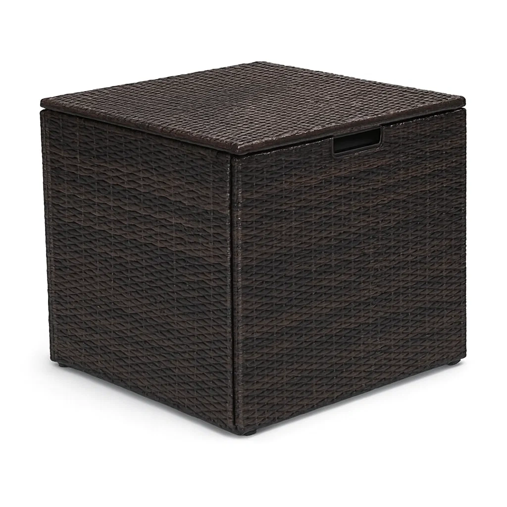 Aufbewahrungsbox Garten Polyrattan Braun 50x50x50 cm-Furnamix