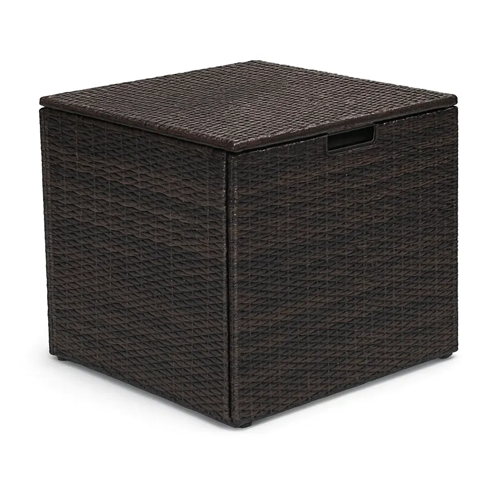 Aufbewahrungsbox Garten Polyrattan Braun 50x50x50 cm-Furnamix