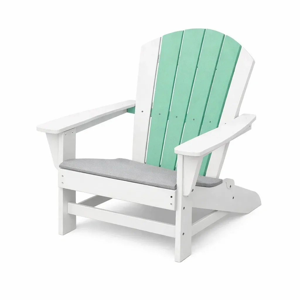 Adirondack-Stuhl Kunststoff Mintgrün/Weiß mit Kissen-Furnamix