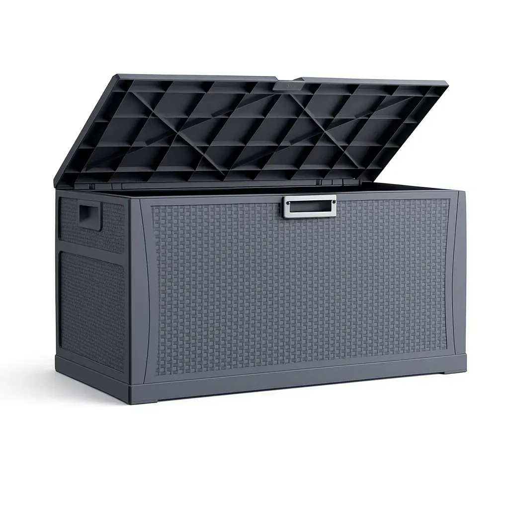Aufbewahrungsbox Garten Kunststoff 120x56x63 cm Anthrazit-Furnamix