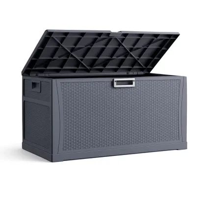 Aufbewahrungsbox Garten Kunststoff 120x56x63 cm Anthrazit-Furnamix