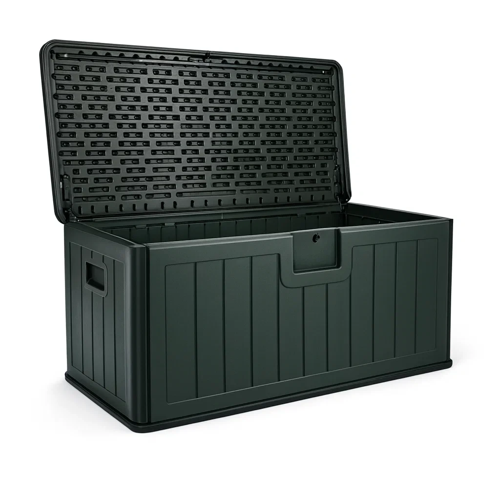 Aufbewahrungsbox Polypropylen 120x57x45cm Dunkelgrün-Furnamix