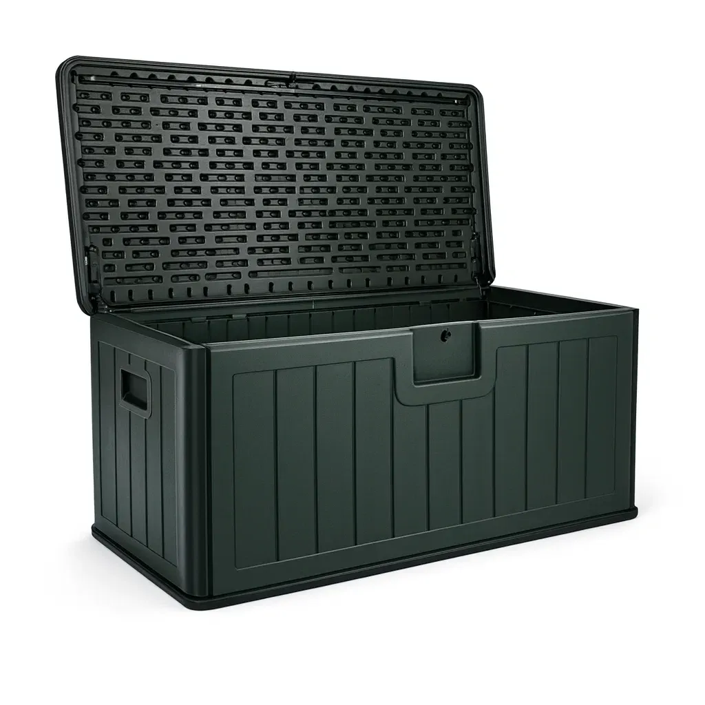 Aufbewahrungsbox Polypropylen 120x57x45cm Dunkelgrün-Furnamix