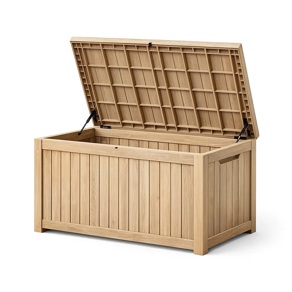 Aufbewahrungsbox Gartentruhe aus Eichenholz-Furnamix