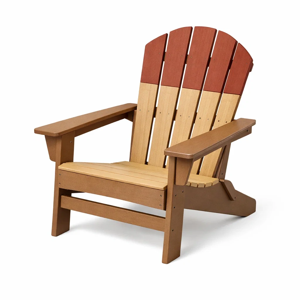 Adirondack-Stuhl aus Holz mit Komposit Mehrfarbig-Furnamix