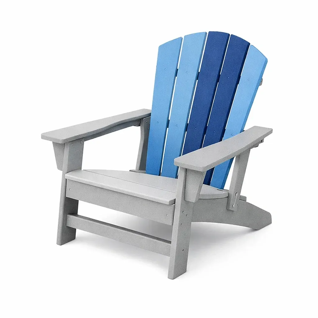 Adirondack-Stuhl Kunststoff Blau/Grau-Furnamix