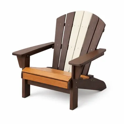 Adirondack-Stuhl Holzoptik Braun/Beige 90cm x 76cm x 100cm-Furnamix