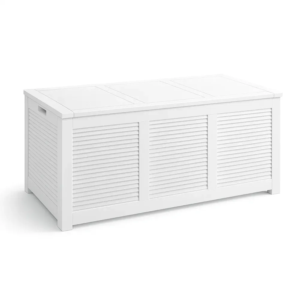 Aufbewahrungsbox Weiße MDF 120x50x45 cm, Innenbereich-Furnamix