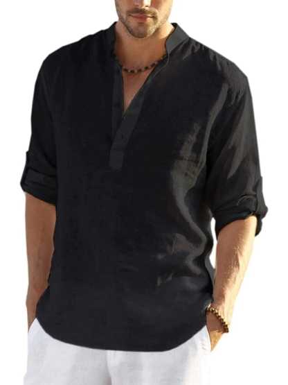 🔥🔥🔥Limited time sale 2026  Linen Style Henley Shirt (US Only)