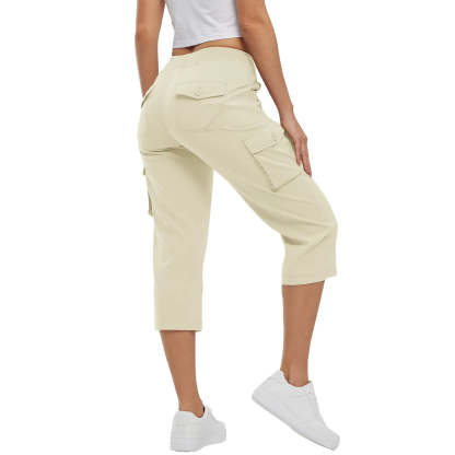 🌿🌿Womens Lightweight Capris Hiking Pants 6 Pockets Quick Dry Cargo Outdoor Trip Loose Shorts COMFY  MOMS OVER 30
