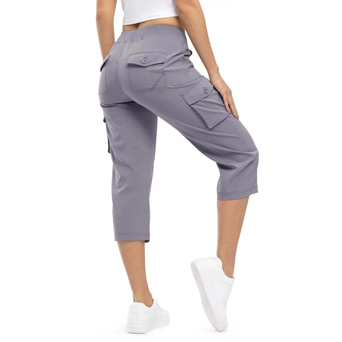 🌿🌿Womens Lightweight Capris Hiking Pants 6 Pockets Quick Dry Cargo Outdoor Trip Loose Shorts COMFY  MOMS OVER 30