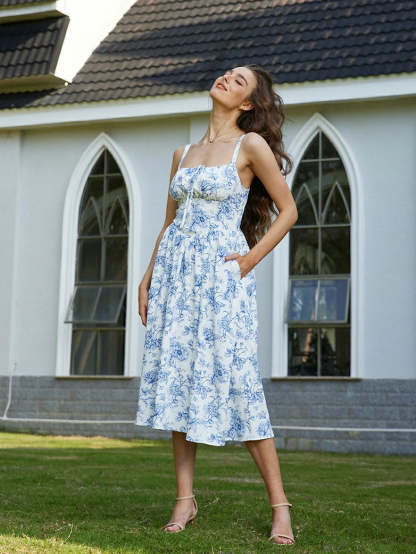 Hottest Floral Milkmaid Sundress with Pockets