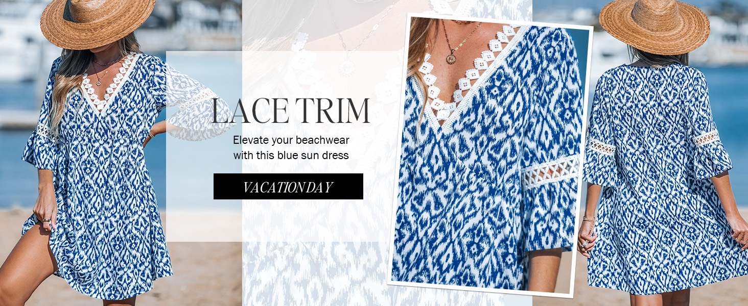 holiday vacation coverup dress blue paisley coverup Swimsuit Coverup Swimsuit Coverup Beach Cover Up