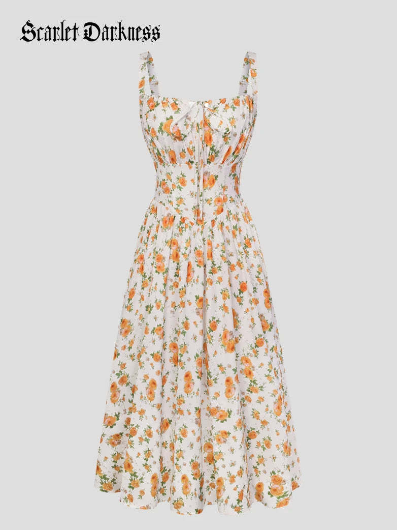 Hottest Floral Milkmaid Sundress with Pockets