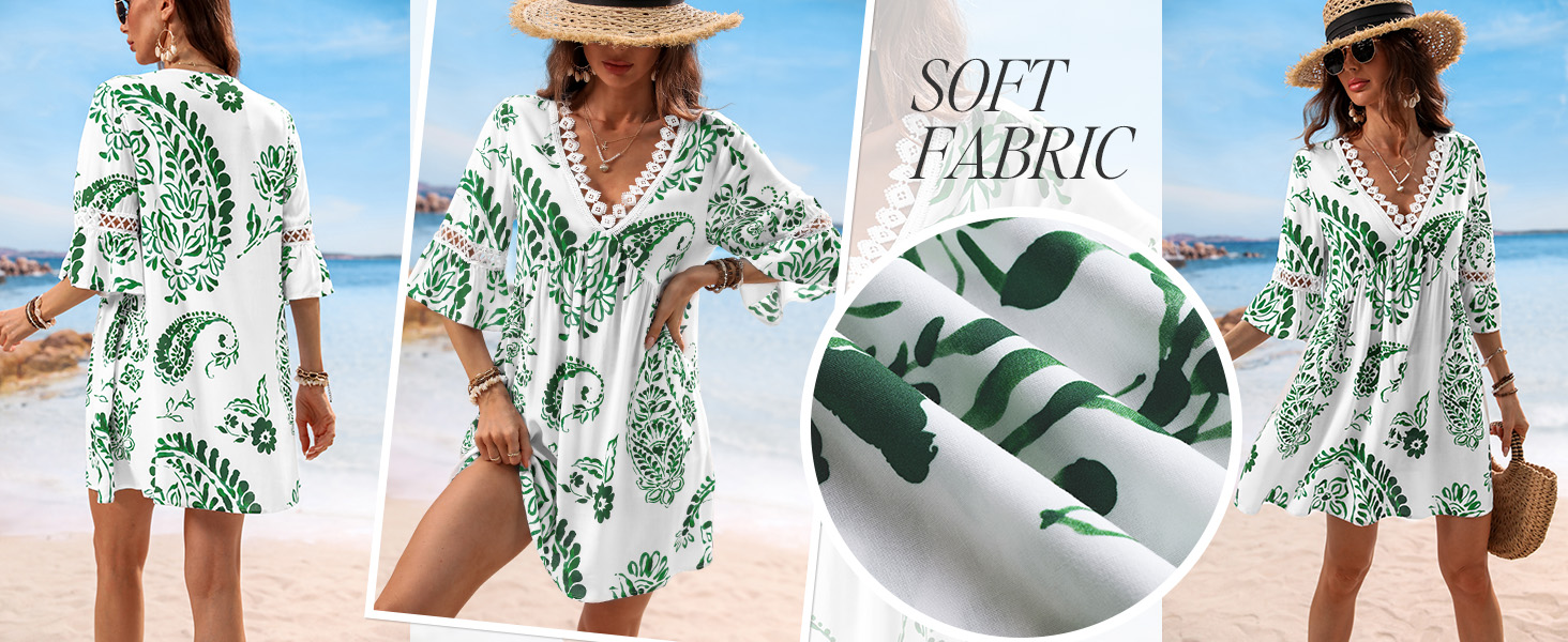 beach cover up dress breathable lightweight dresses half sleeve sundress