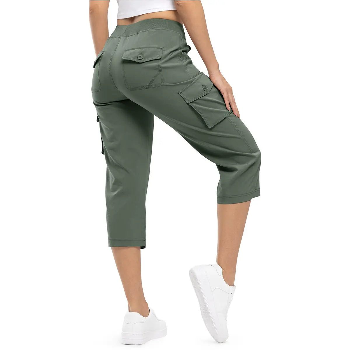 🌿🌿Womens Lightweight Capris Hiking Pants 6 Pockets Quick Dry Cargo Outdoor Trip Loose Shorts COMFY  MOMS OVER 30
