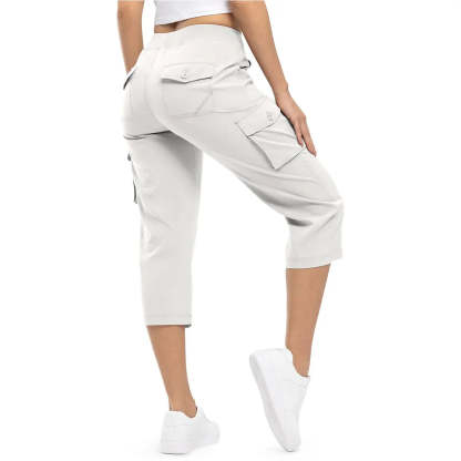 🌿🌿Womens Lightweight Capris Hiking Pants 6 Pockets Quick Dry Cargo Outdoor Trip Loose Shorts COMFY  MOMS OVER 30