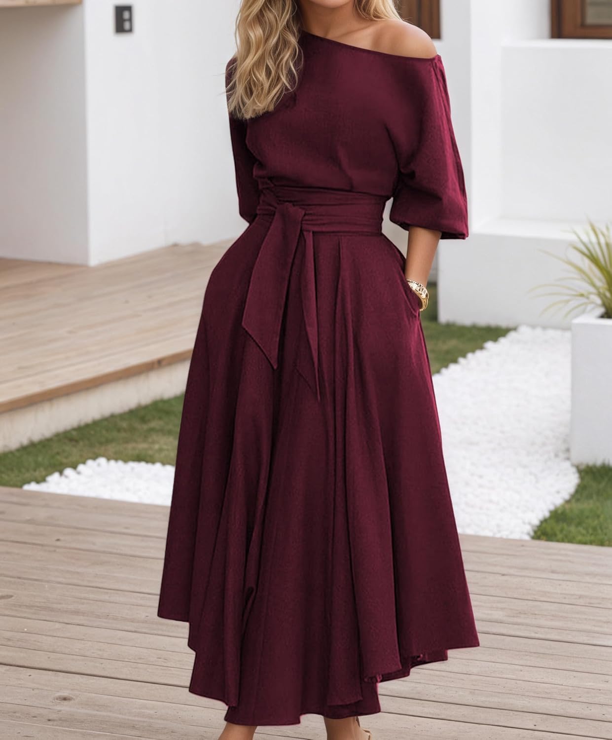 📦📦Buy 2 PCS for free shipping🔥Women's Elegant Lantern Sleeve Long Evening Dress for Parties