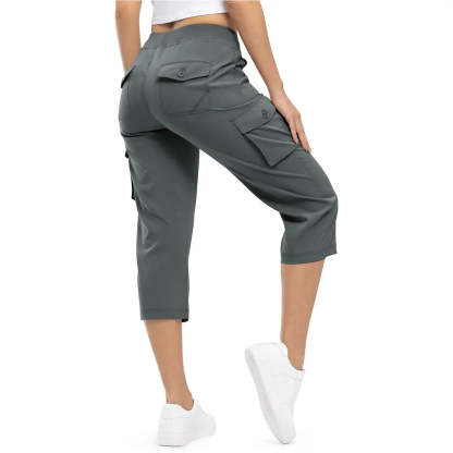 🌿🌿Womens Lightweight Capris Hiking Pants 6 Pockets Quick Dry Cargo Outdoor Trip Loose Shorts COMFY  MOMS OVER 30