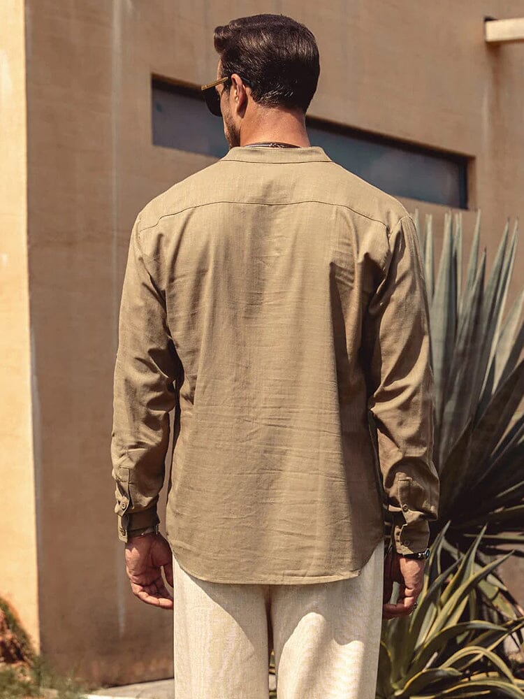 🔥🔥🔥Limited time sale 2026  Linen Style Henley Shirt (US Only)