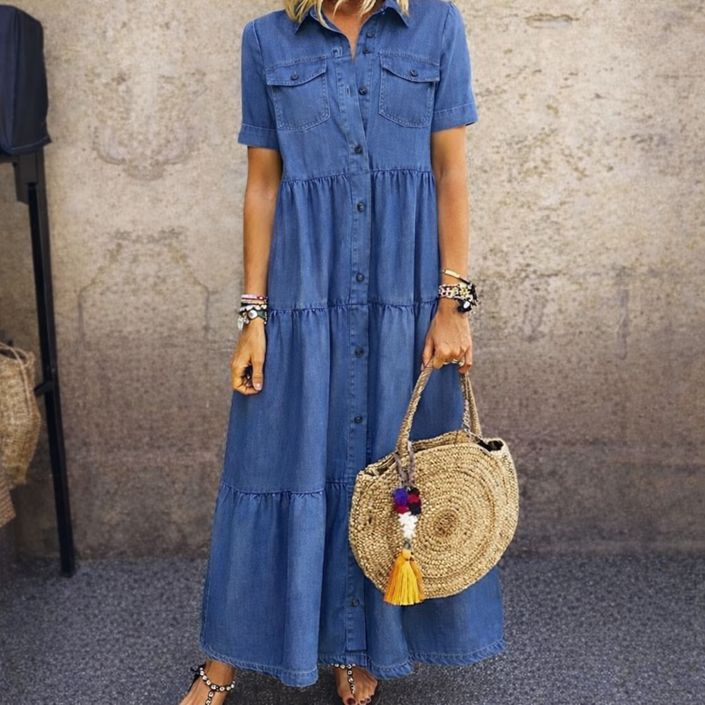 🌿🌿Limited time sale⏰ ELIZABETH | BUTTON-FRONT MIDI DRESS