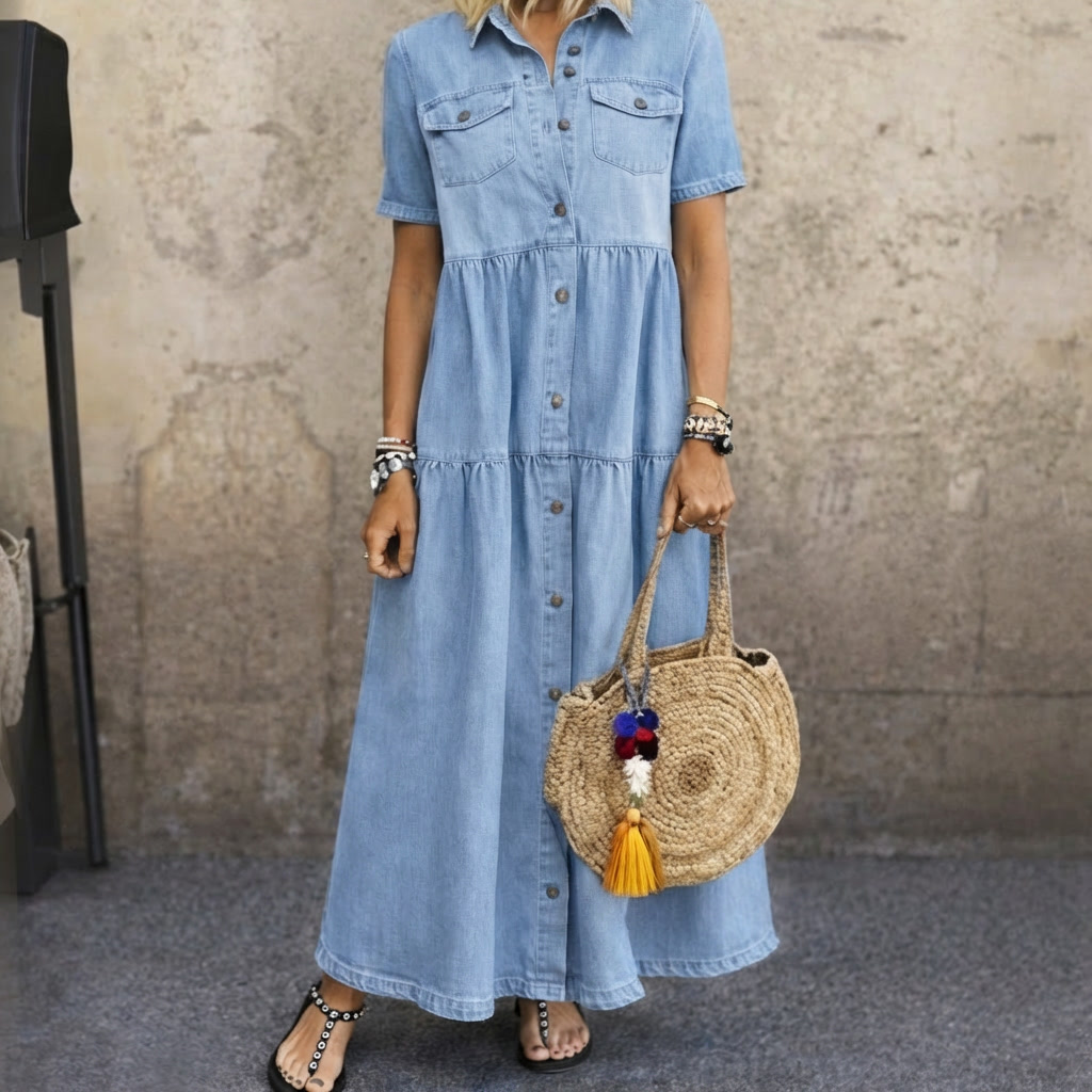 🌿🌿Limited time sale⏰ ELIZABETH | BUTTON-FRONT MIDI DRESS
