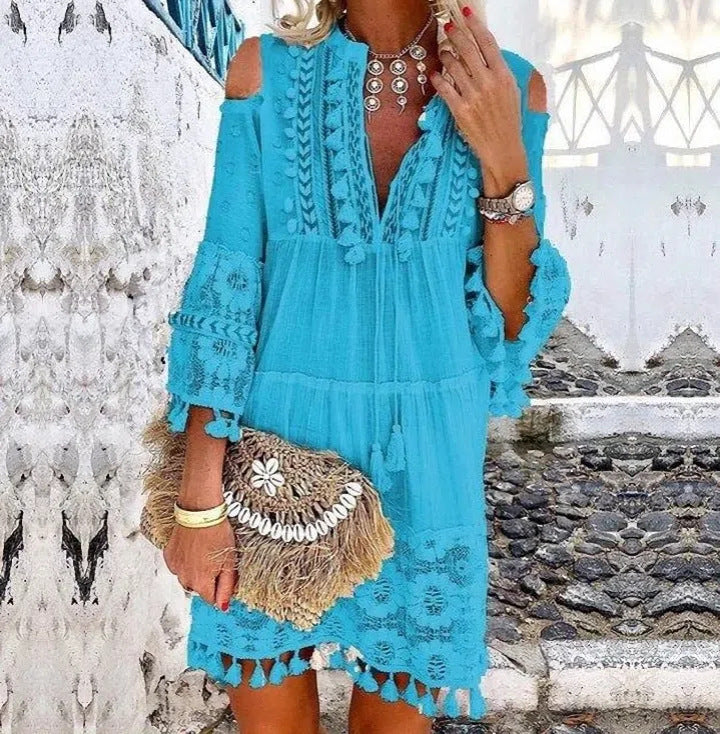 🌿🌿50% OFF !!  Women's Loose Cotton Linen Embroidered Dress👗