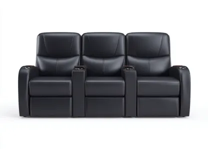 3-Sitzer Sofa Kunstleder 210x95x105 cm - schwarz - Wohnzimmer - Komfortsitzfunktion