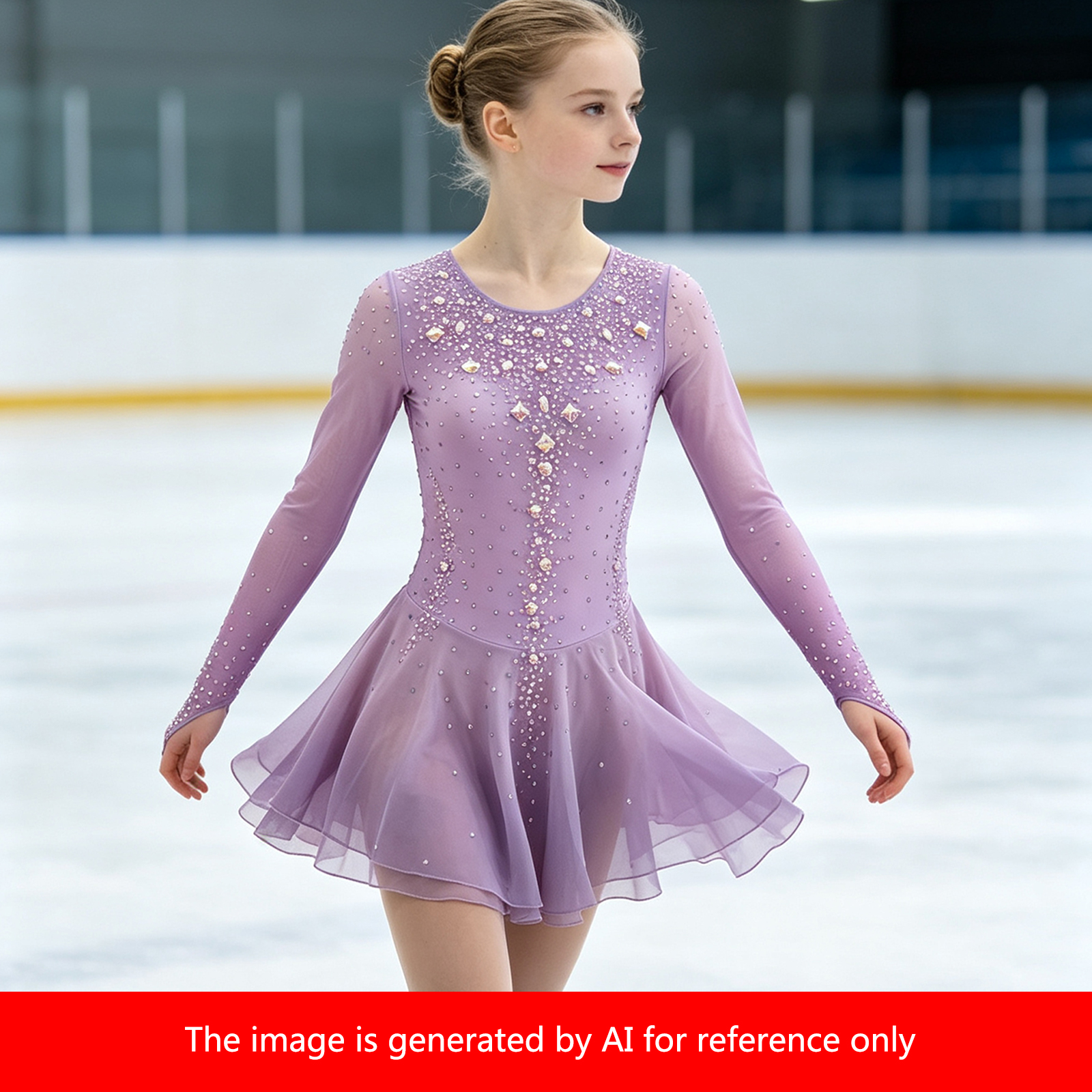 JoyCan Figure Skating Dresses BD1887 | Vibrant Sky Blue Gradient Crystal Competition Ice Skating Costume for Girls and Women