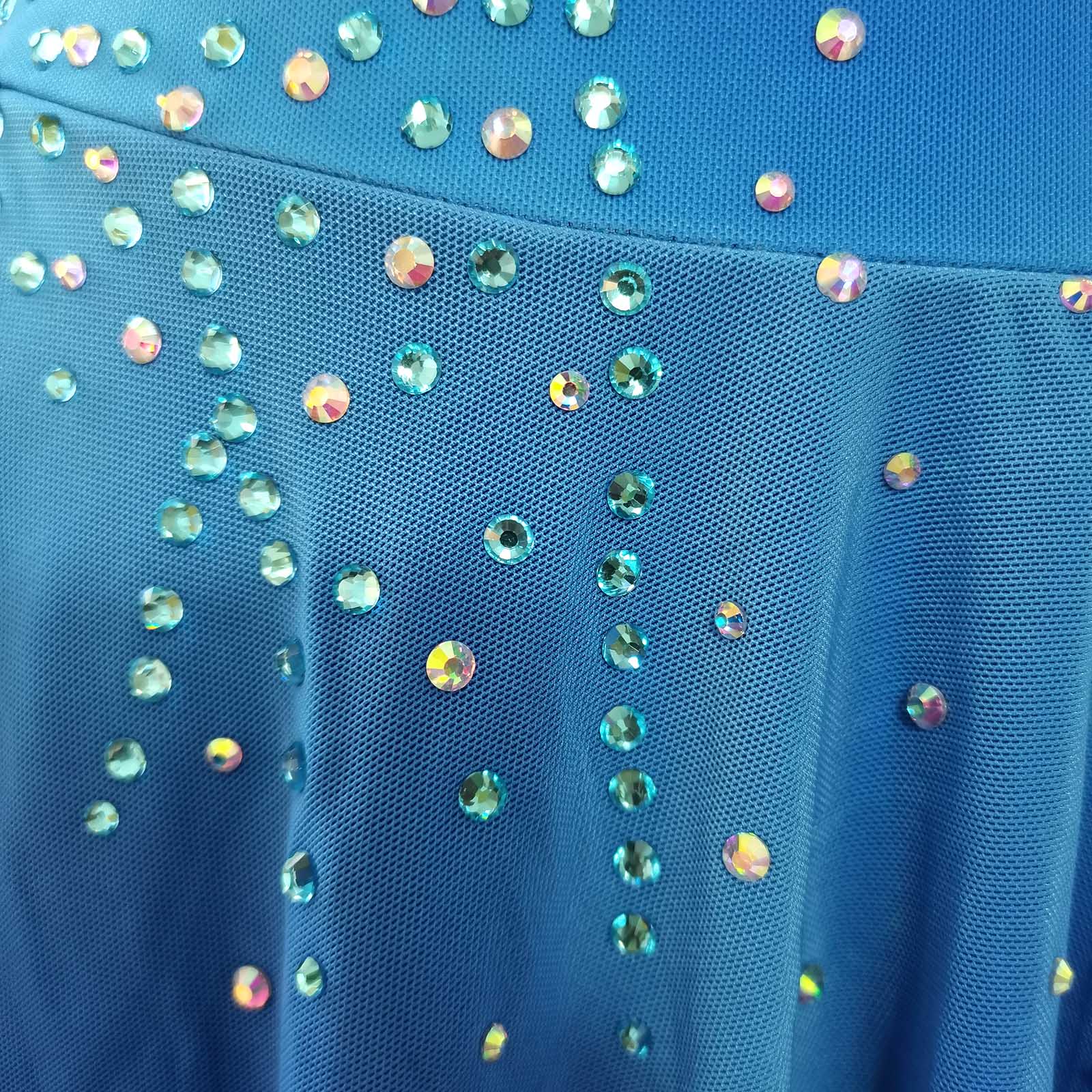 JoyCan Figure Skating Dresses BD1501 | Elegant Royal Blue Gradient Crystal Ice Skating Performance Costume for Girls and Women