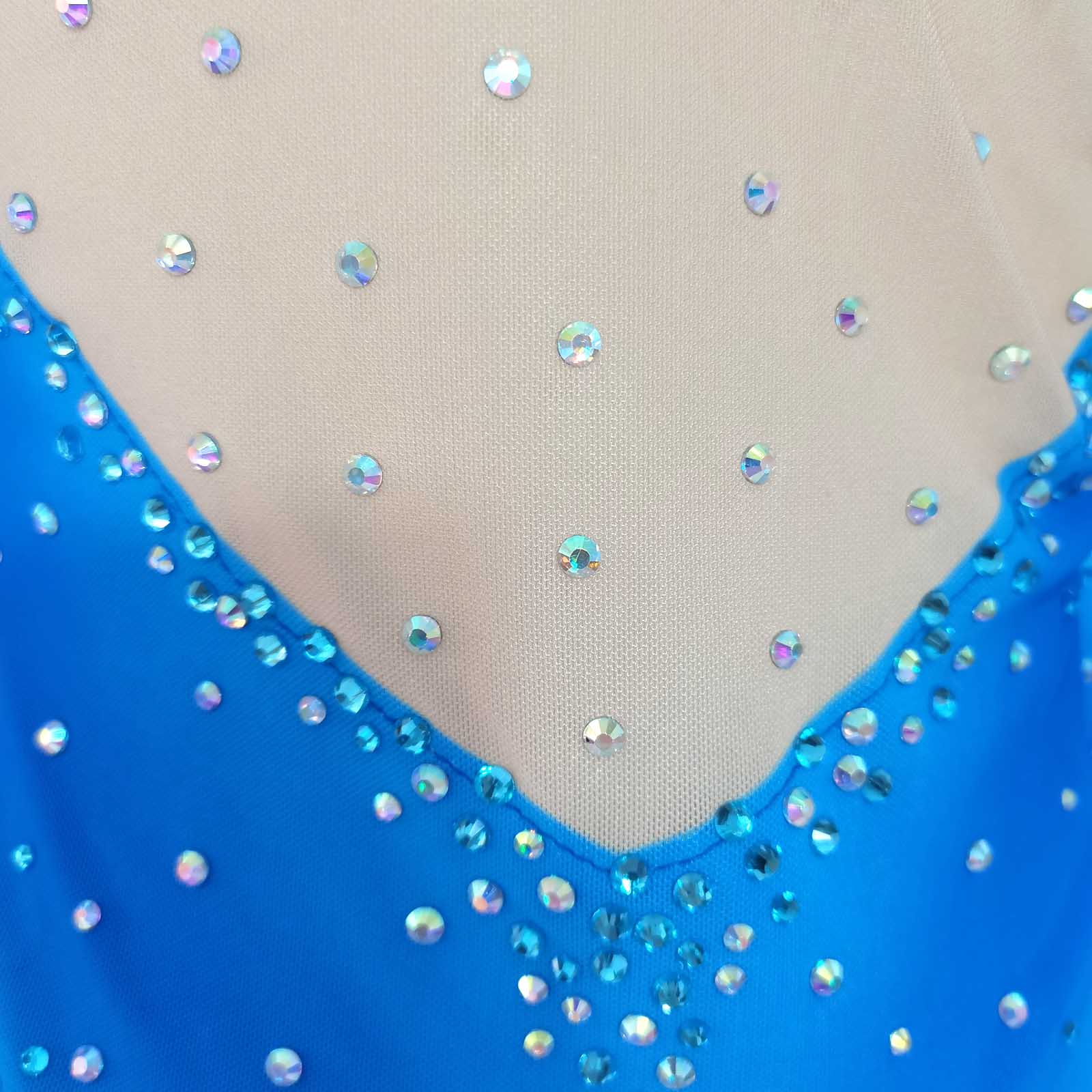 JoyCan Figure Skating Dresses BD1501 | Elegant Royal Blue Gradient Crystal Ice Skating Performance Costume for Girls and Women