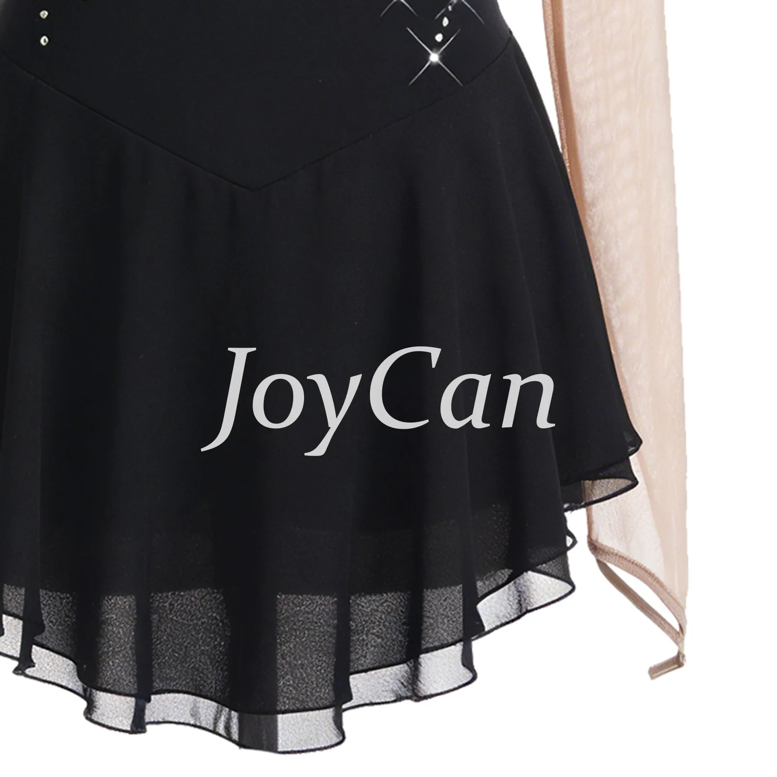 JoyCan Figure Skating Dress BD9060 | Light Blue High‑Neck Rhinestone Competition Ice Skating Costume for Girls and Women